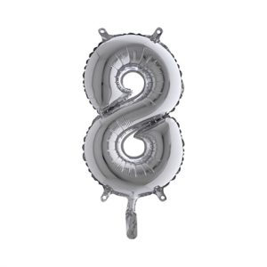 Cijfer 8 Ballon Zilver