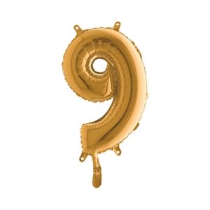Cijfer 9 Ballon Goud