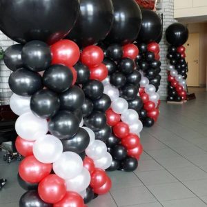 Ballonpilaar zwart rood wit