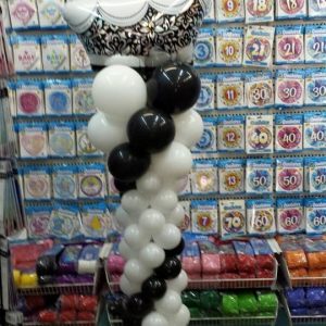 Ballonpilaar zwart wit folie ballon