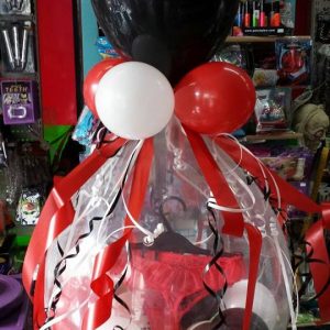 Cadeau ballon zwart rood
