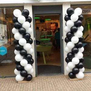 Ballonpilaar zwart wit zonder topballon