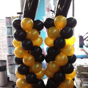 Ballonpilaren zwart goud cijfers