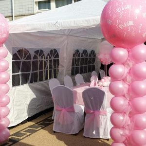 Roze geboorte ballon pilaar