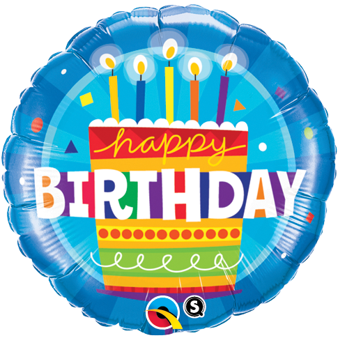 Folieballon happy birthday kaarsjes