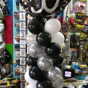 Mini Ballonpilaar zwart wit folie 50