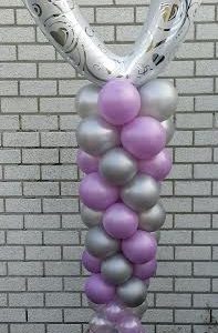 Hart pilaar zilver metallic lila