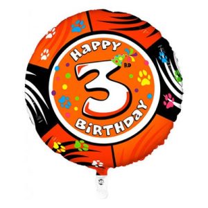 Folieballon 3 jaar zebra