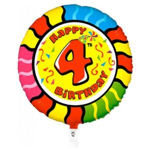 Folieballon 4 jaar zebra