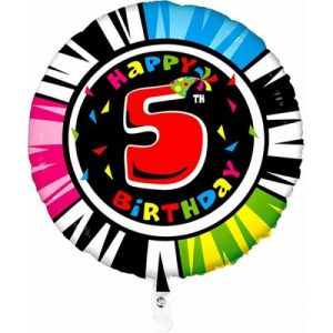 Folieballon 5 jaar zebra