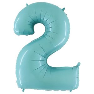Cijfer 2 licht blauw