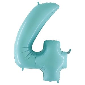 Cijfer 4 licht blauw