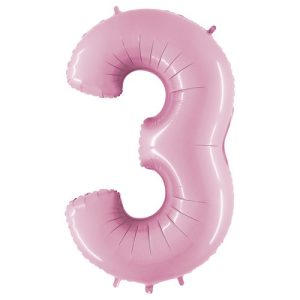 Cijfer 3 licht roze
