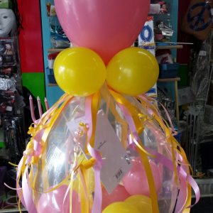 Cadeau ballon roze geel
