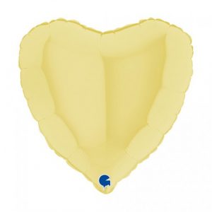Folieballon hart mat geel